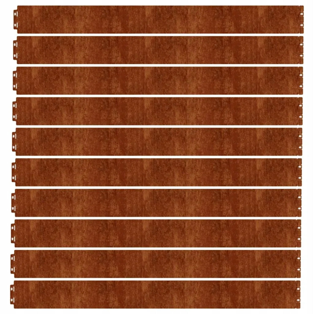 vidaXL Lawn edging, 10 pcs, 10x103 cm, flexible, Corten steel Product weight with unit packaging 4.83 kg