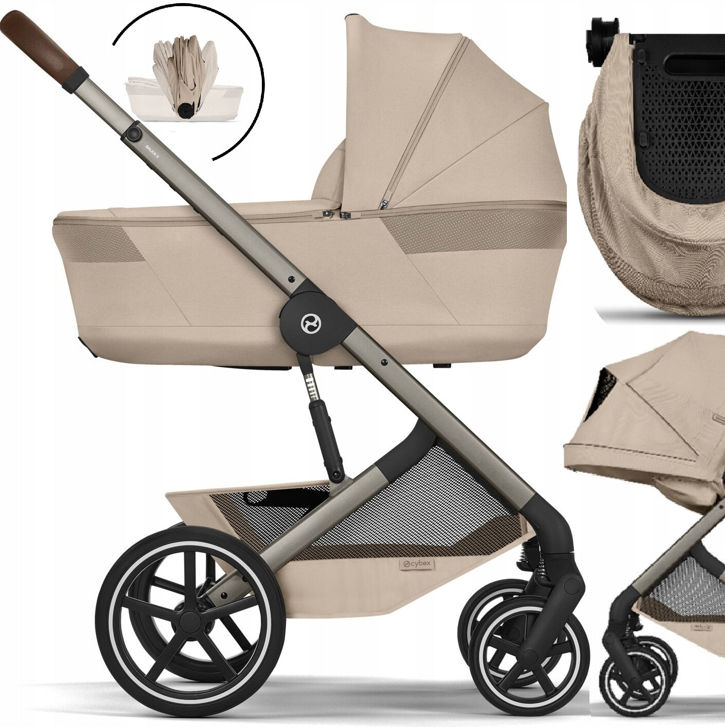za21d- CYBEX BALIOS S LUX Stroller 2in1 Stroller gondola Fold, (tpe) A Beige