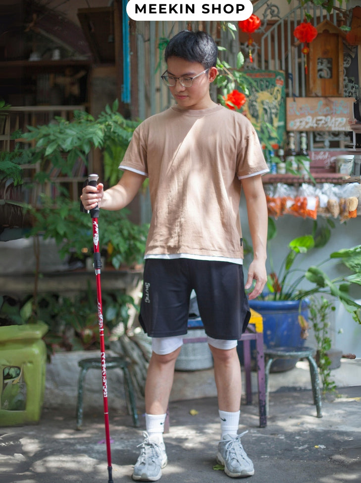 zhshhe walking pole trekking blue 110-130 foldable